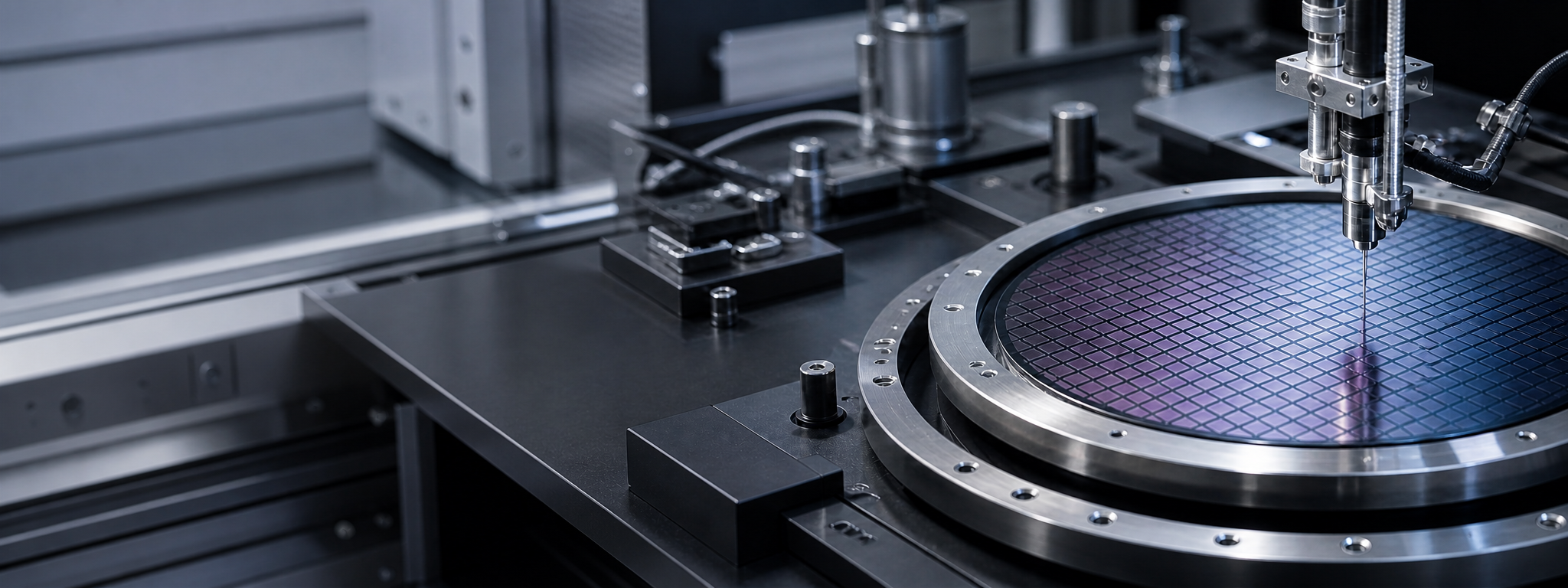 Compound-semiconductor wafer under probe inspection